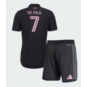 Inter Miami Rodrigo De Paul #7 Jalkapallovaatteet Lasten Vieraspeliasu 2026-27 Lyhythihainen (+ Lyhyet housut)